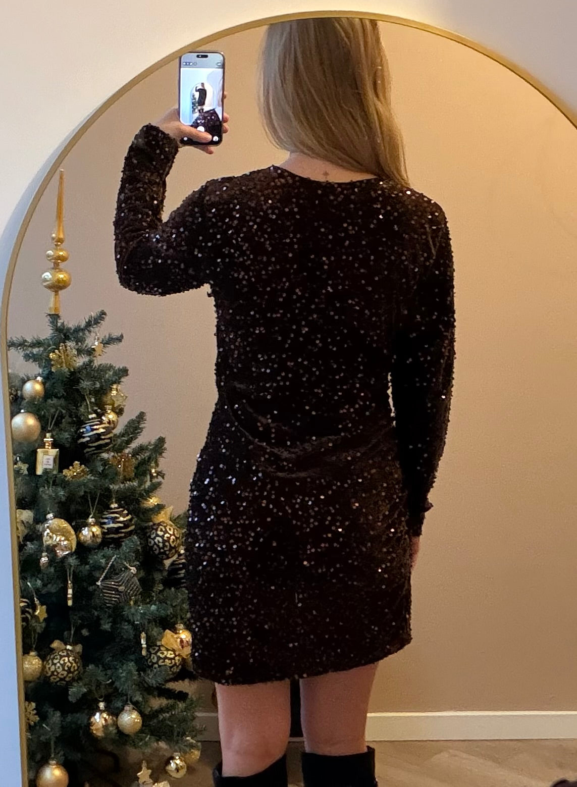 Glitter velvet dress