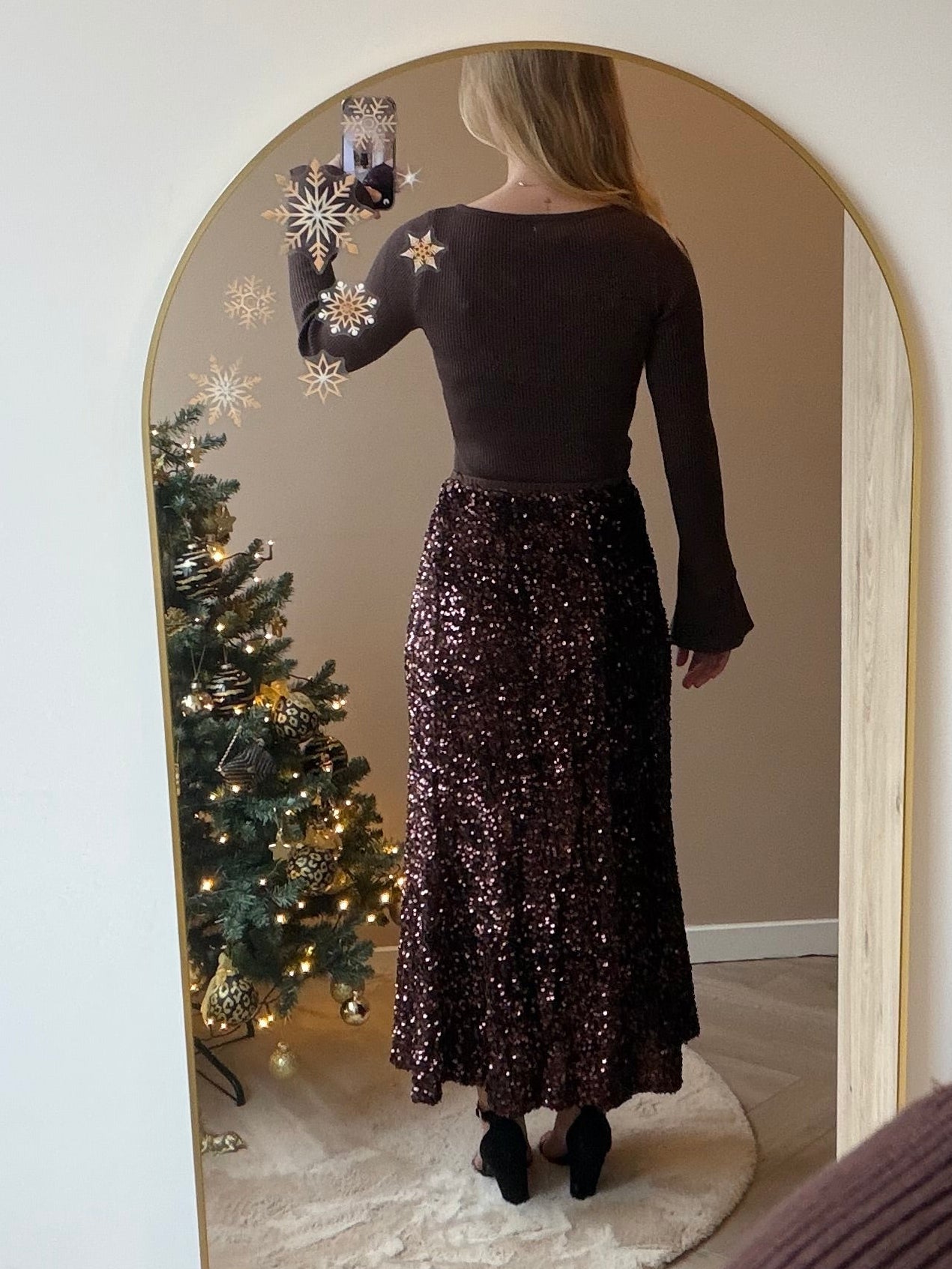 Lange rok glitter velvet