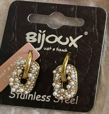 oorbellen rondjes parel roze