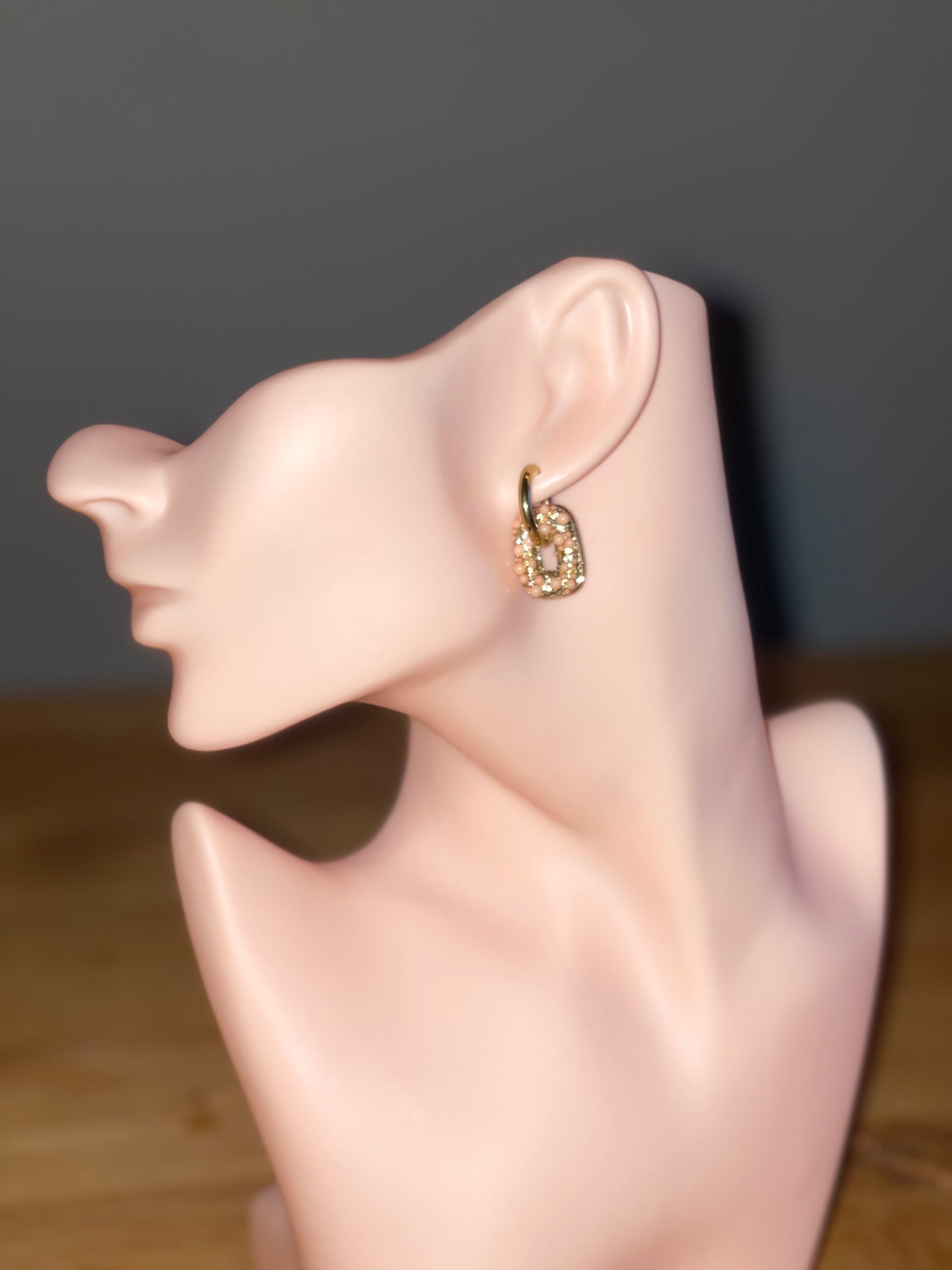 oorbellen rondjes parel roze