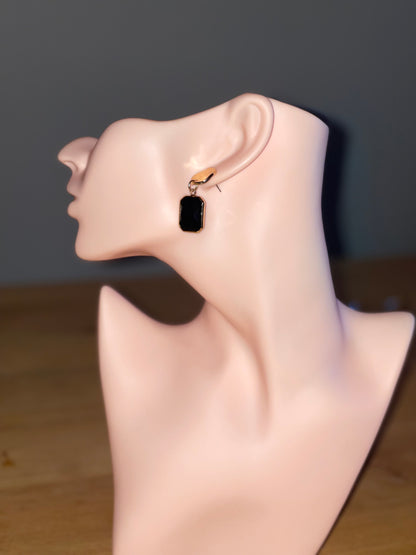 oorbellen zwart met goud