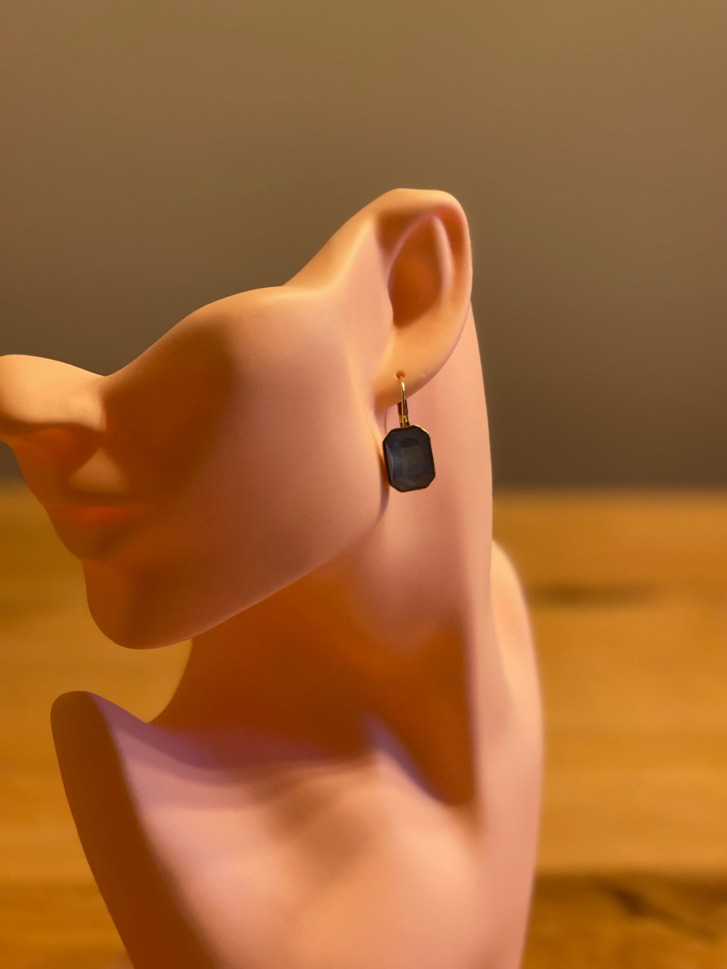 oorbellen blauwe steen