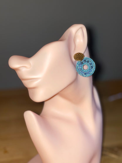 oorbellen rondjes blauw