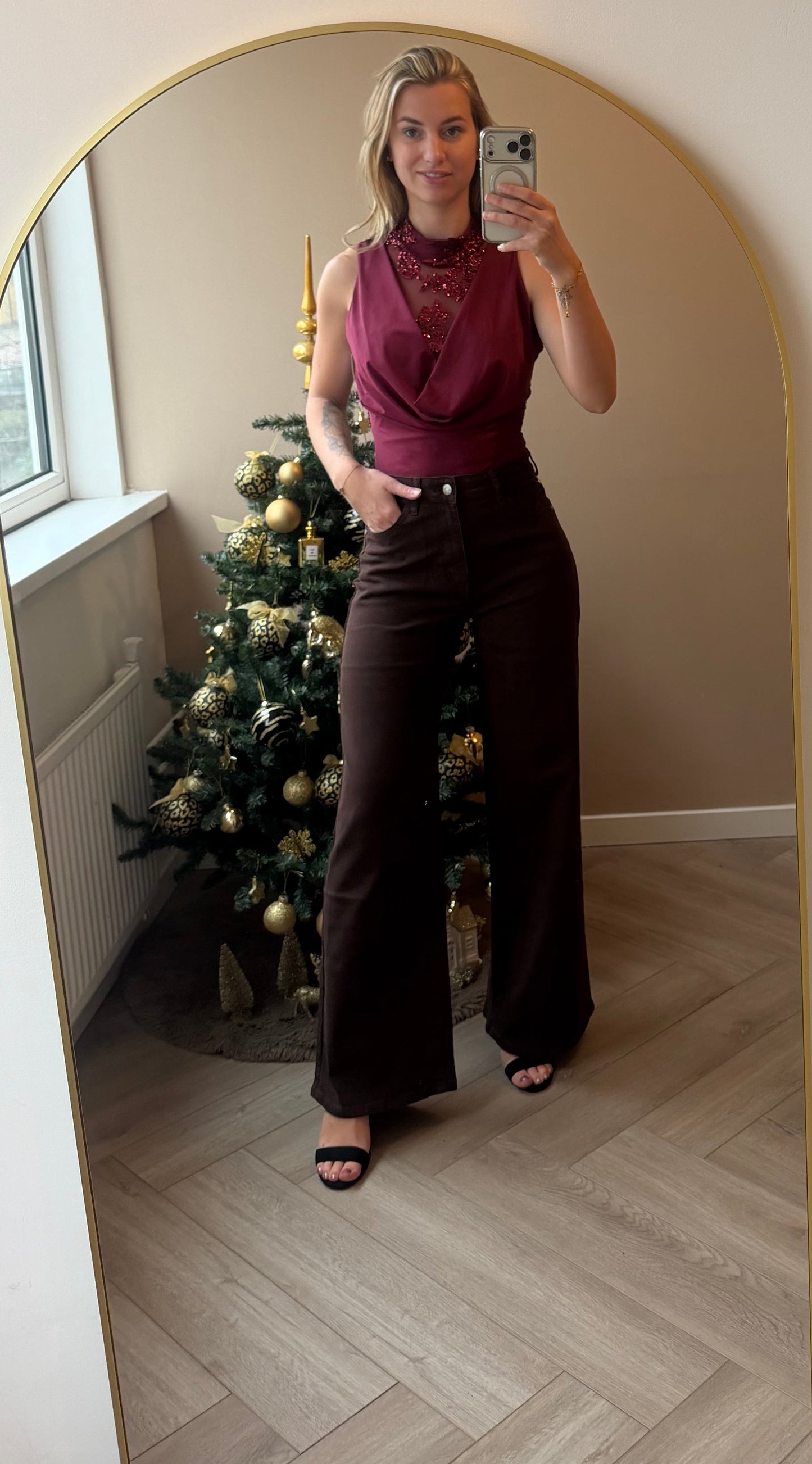 Glitter body korte mouwen