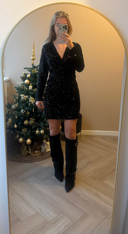 Glitter velvet dress
