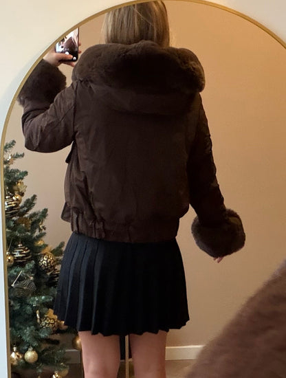 Fake fur brown jacket