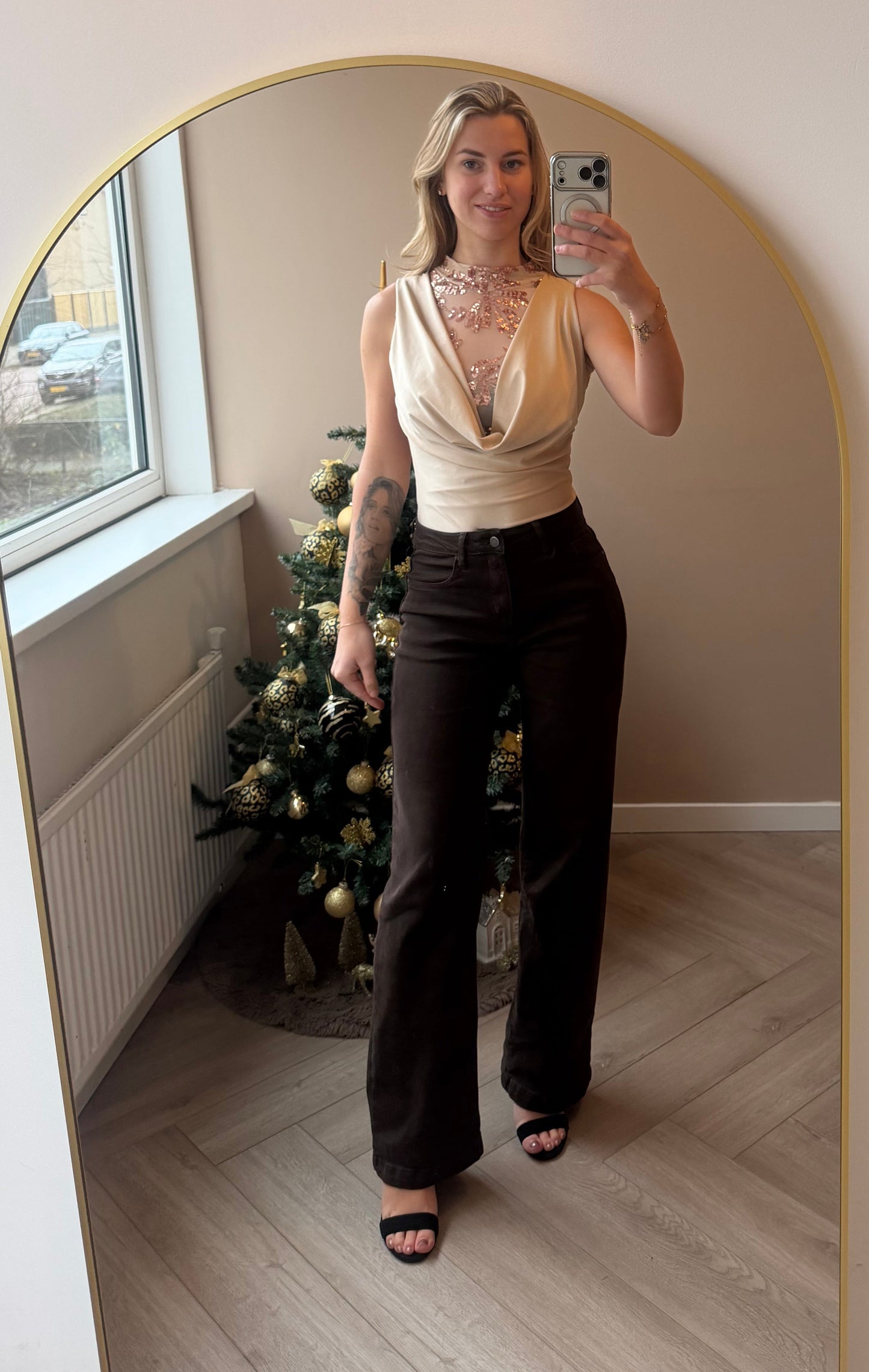 Glitter body korte mouwen