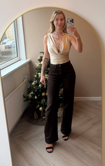 Glitter body korte mouwen