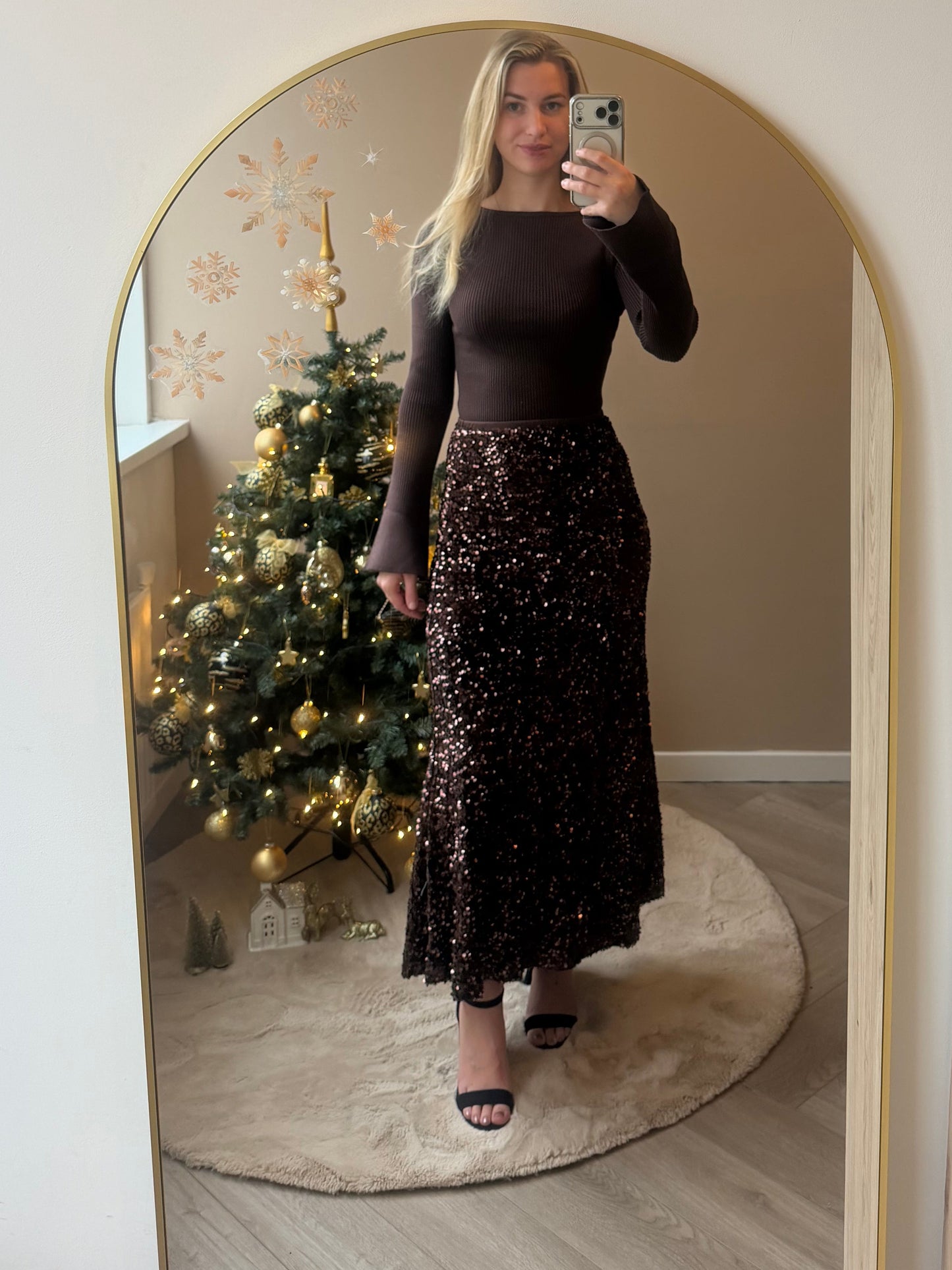 Lange rok glitter velvet