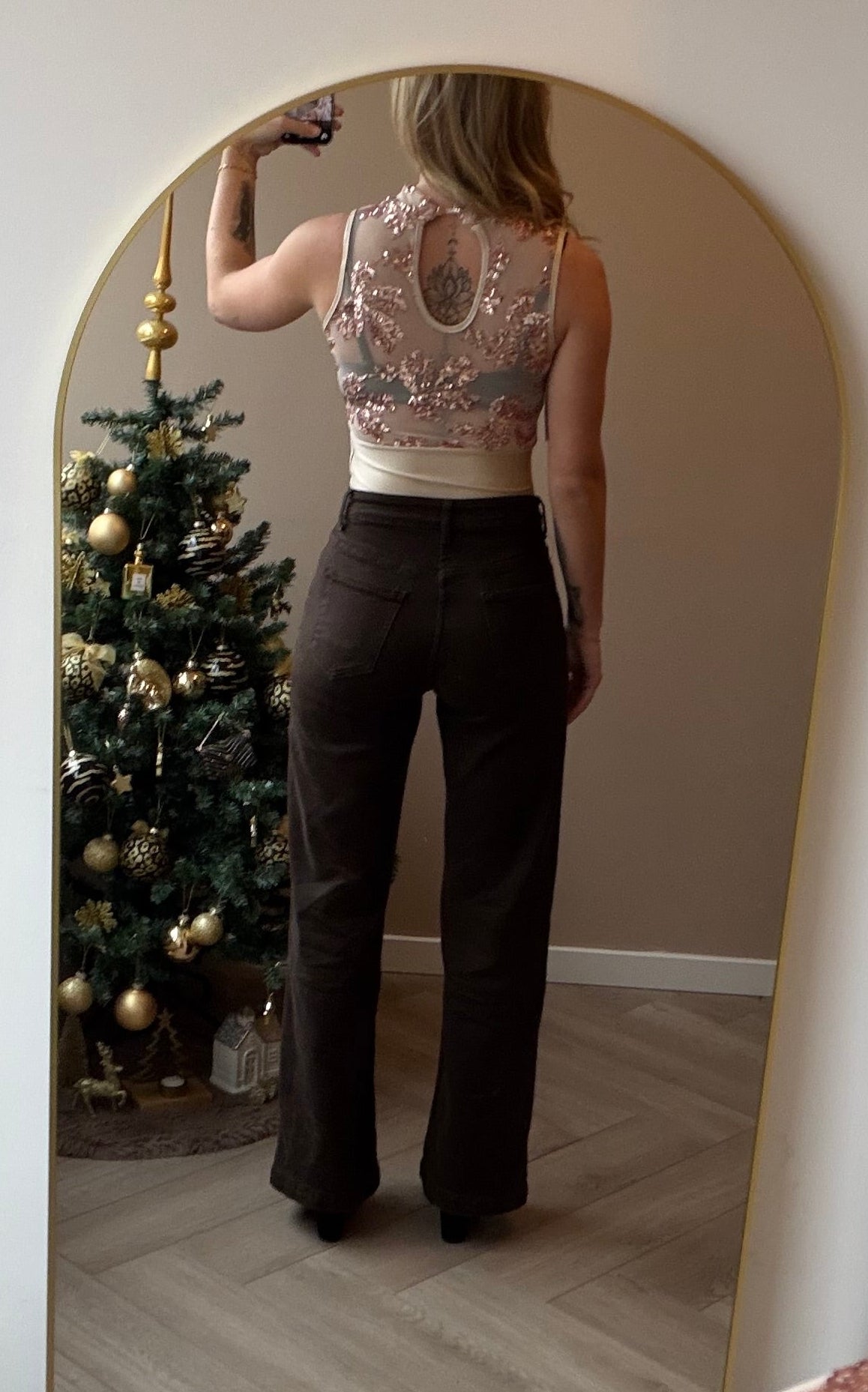 Glitter body korte mouwen