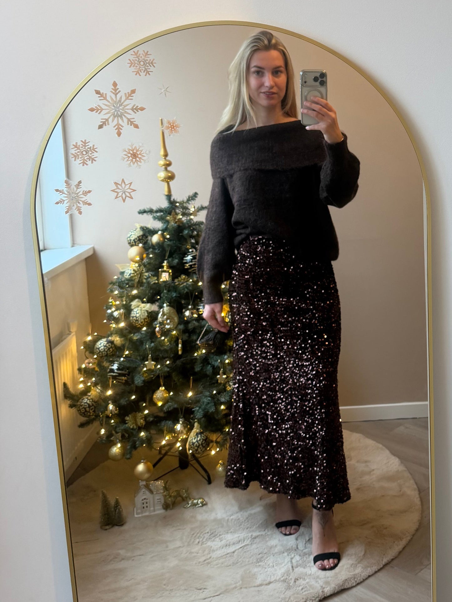 Lange rok glitter velvet