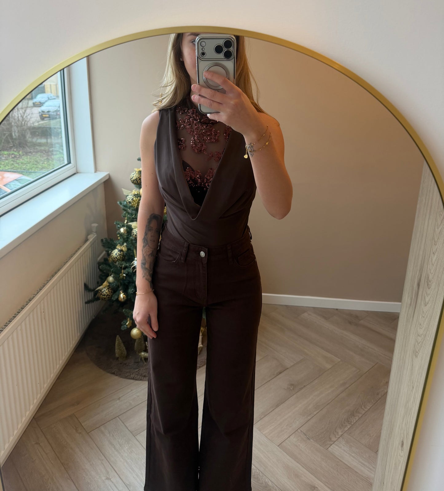 Glitter body korte mouwen