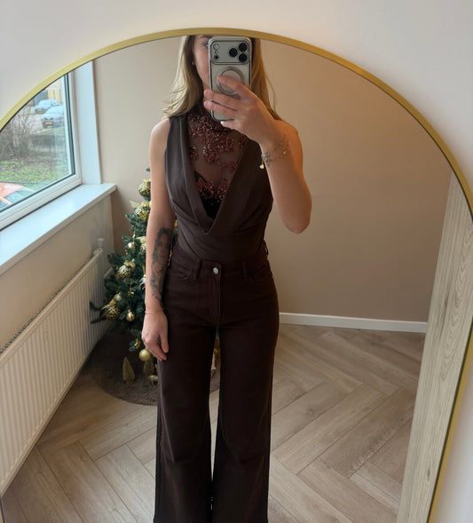 Glitter body korte mouwen