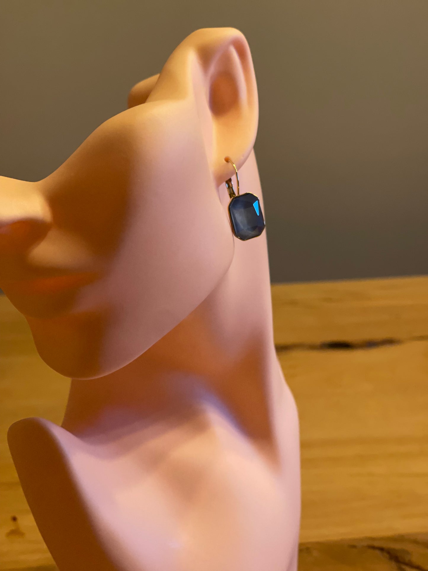 oorbellen blauwe steen