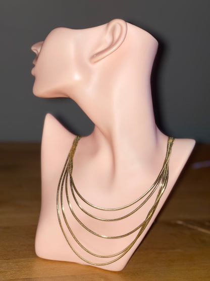 ketting 5 delig gold